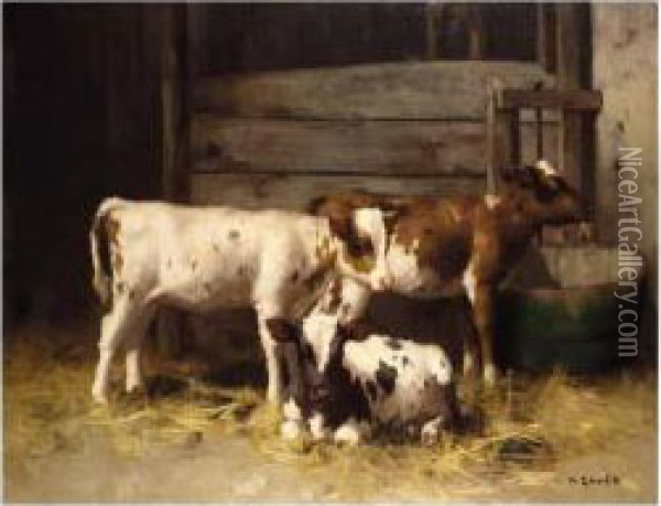 The Young Trio Oil Painting - David Gauld