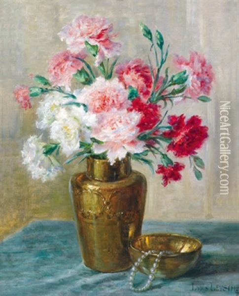 Nelkenstraus In Einer Vase Oil Painting - Louis Letsch