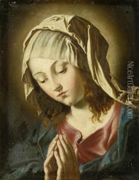 Betende Maria Oil Painting - Giovanni Battista Salvi (Il Sassoferrato)