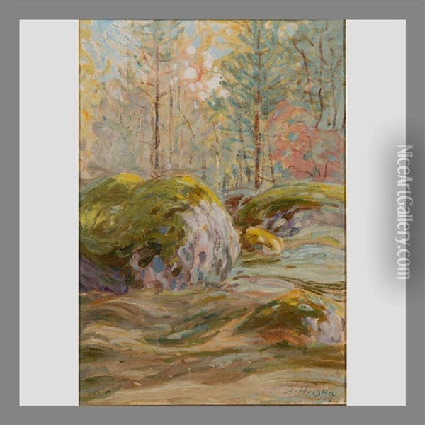 Springtime In The Forest Oil Painting - Jonas Heiska