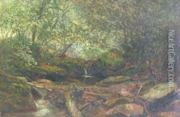 The Brook Thro' The Wood Oil Painting - Alexander Snr Fraser