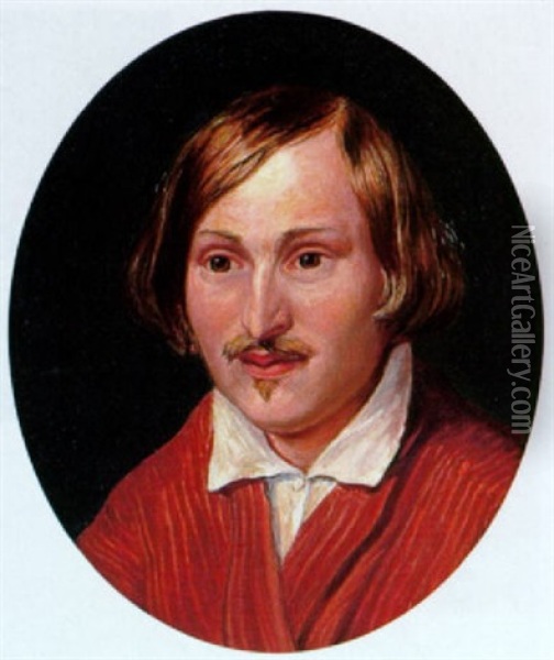 Portrait Des Schriftstellers Nikolaj Gogol Oil Painting - Aleksandr Andreevich Ivanov