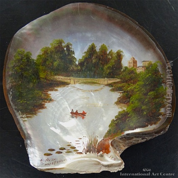 River Avon, Christchurch Oil Painting - John Philemon Backhouse