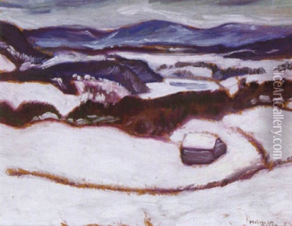 Vinter, Skarvsta Oil Painting - Helmer Osslund