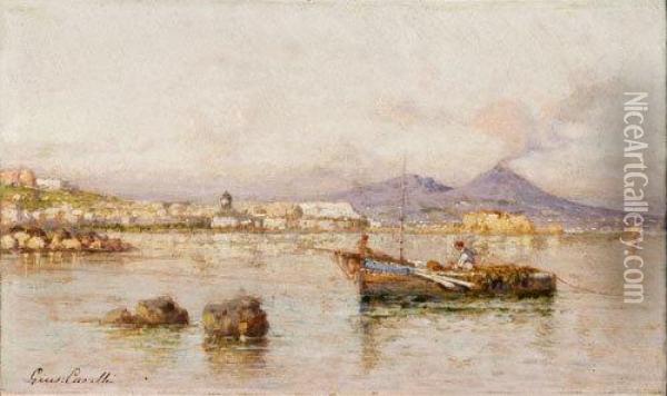 Veduta Di Napoli Con Barca Di Pescatori Oil Painting - Giuseppe Carelli