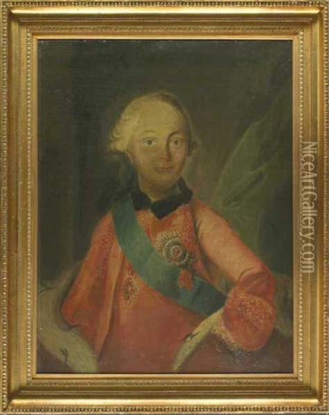 Zar Paul I. Petrowitsch, Portrat Des Jungen Von Vorne In Offiziersuniform Oil Painting - Vigilius Eriksen