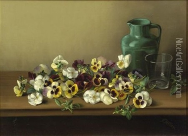 Pansies Oil Painting - Franklin Harrison Miller