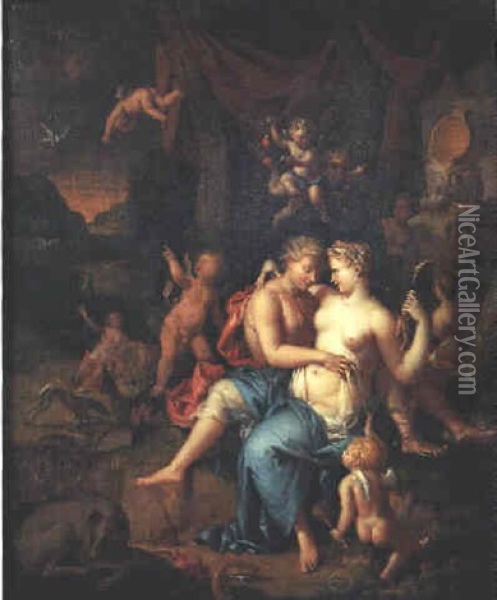 Venus Et Adonis Oil Painting - Pieter van Veen