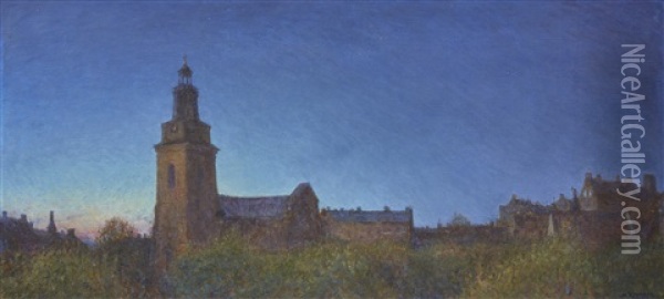 Midnatt Oil Painting - Nils Kreuger