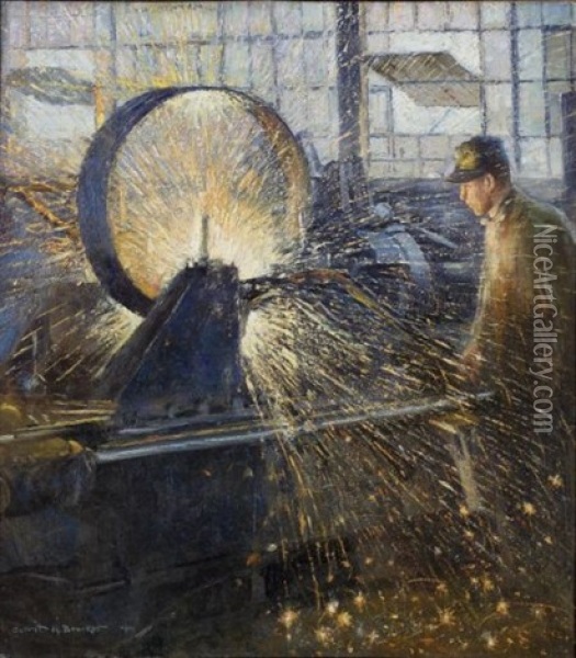 Welding Oil Painting - Gerrit Albertus Beneker