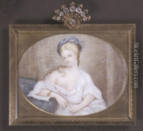 Bildnis Einer Jungen Barockdame Im Neglige In Ihrer Kammer Oil Painting - Princess Marie Eleanore Radziwill