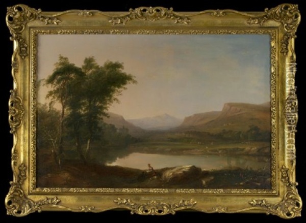 The Swansen Valley Oil Painting - William (of Plymouth) Williams