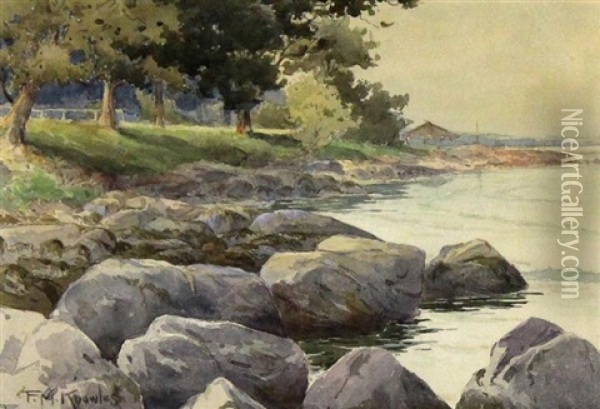 Landscape With Rocky Shoreline Oil Painting - Farquhar McGillivray Strachen Knowles