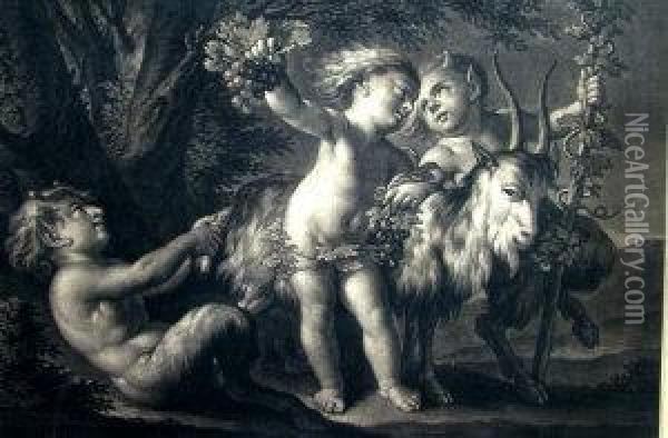 Venus And Adonis Oil Painting - Johann Elias Haid