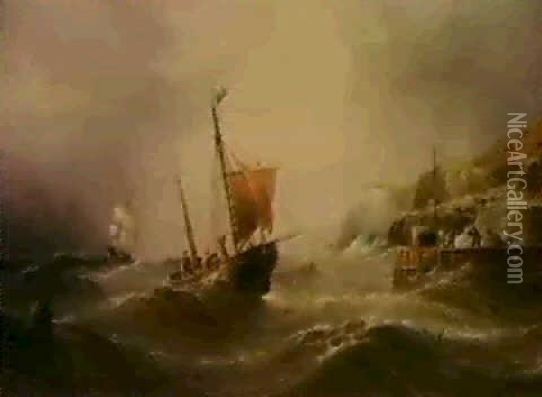 Racing The Storm Oil Painting - Henry Redmore