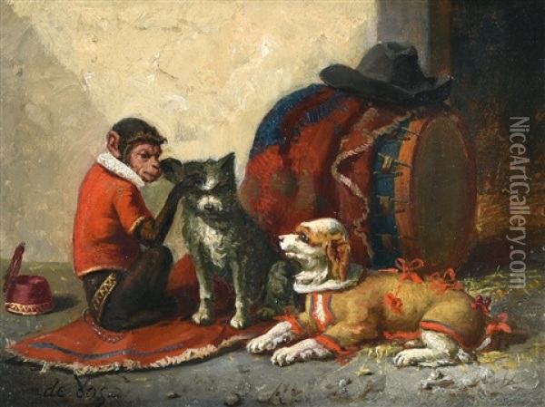 Circus Animals Oil Painting - Vincent de Vos