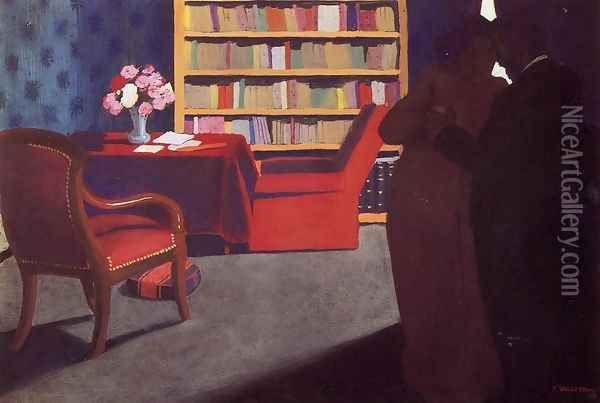 Private Conversation Oil Painting - Felix Edouard Vallotton