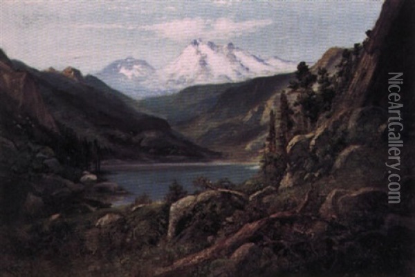 Sierra Landscape With Donner Lake Oil Painting - William Keith