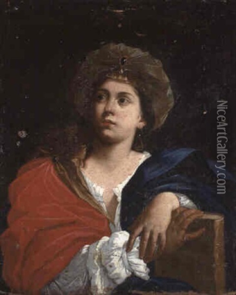 A Sibyl Oil Painting - Flaminio Torre