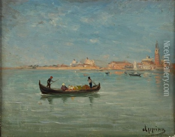 Gondole A Venise Oil Painting - Adolphe Appian