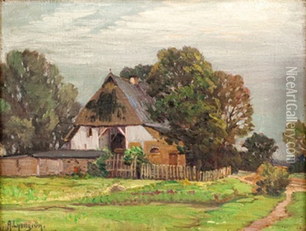 Gehoft Auf Dem Dars Oil Painting - Arnold Lyongrun