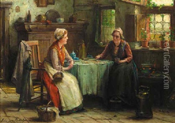 The Fortune Teller Oil Painting - Edward Antoon Portielje