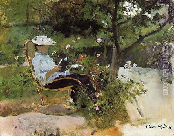 At the garden Oil Painting - Joaquin Sorolla Y Bastida