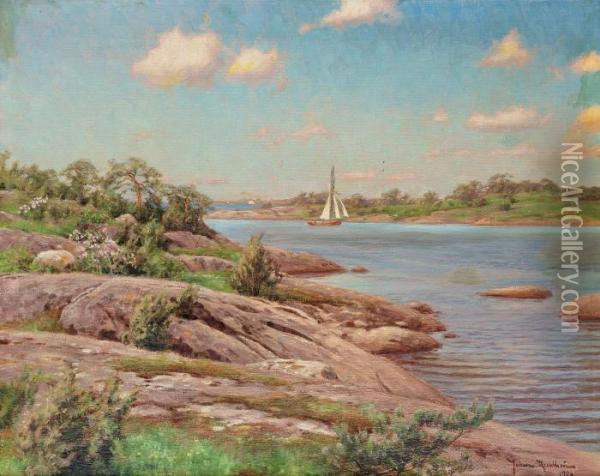 Motif From The Archipelago Oil Painting - Johan Krouthen