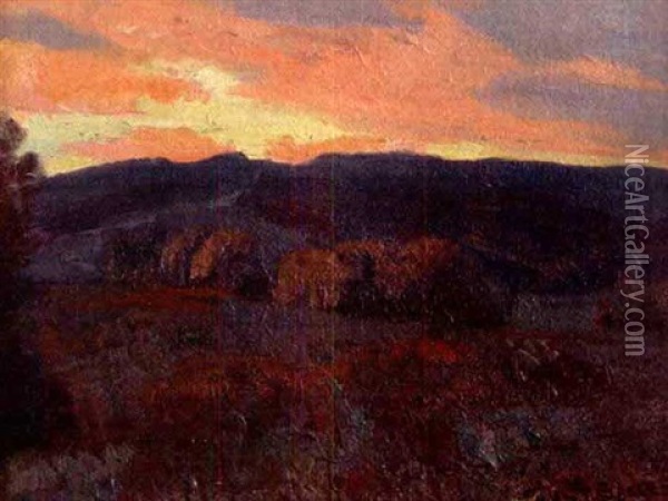 Sunset Oil Painting - Paul Turner Sargent
