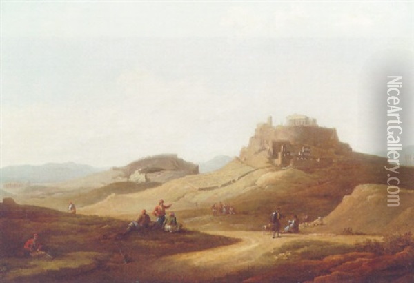 The Acropolis, Athens Oil Painting - Charles (Sir) Fellows