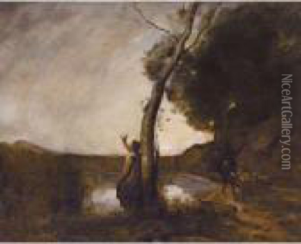 L'etoile Du Berger (the Evening Star) Oil Painting - Jean-Baptiste-Camille Corot