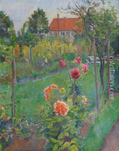 Garden In Hamburg Oil Painting - Kurt Naudieth