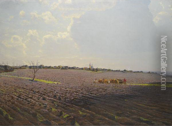 The Land Oil Painting - Nikolai Nikanorovich Dubovsky