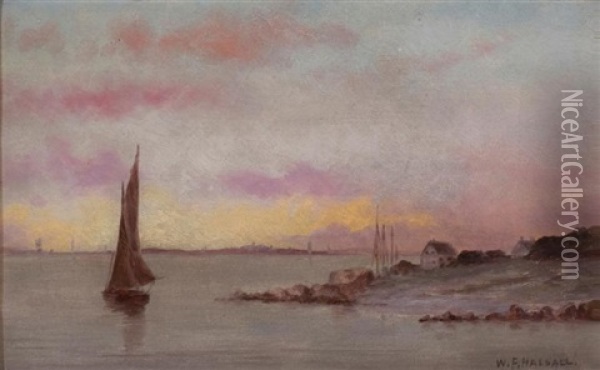 Sailing Along The Shore Oil Painting - William Formby Halsall