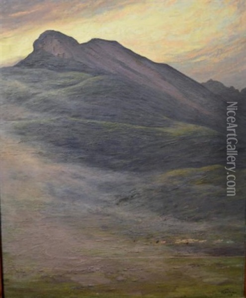 Troupeau Dans La Montagne Oil Painting - Hippolyte Coutau