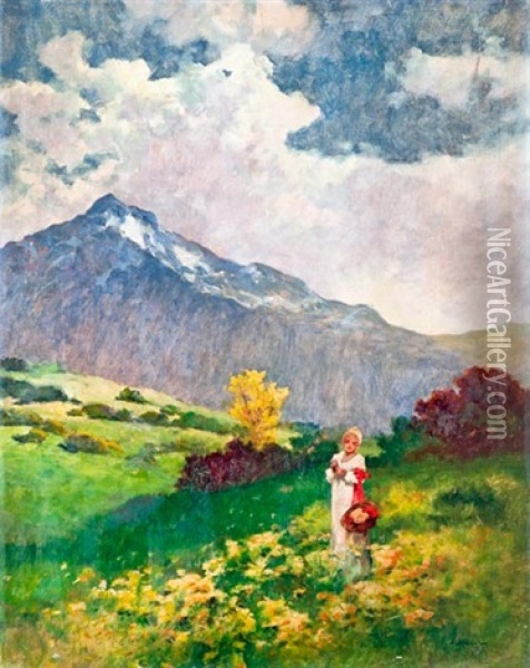 Alpesi Mezon Oil Painting - Antal (Laszlo) Neogrady