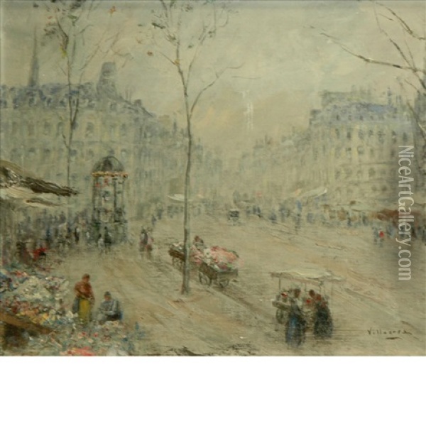 Rue St. Jacques Oil Painting - Cesar A. Villacres