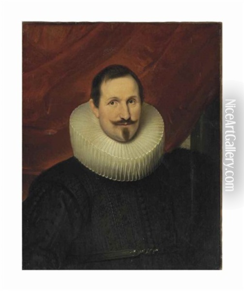 Portrait Of A Gentleman, Half-length Oil Painting - Cornelis De Vos
