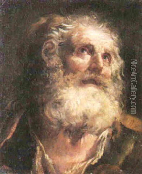 The Head And Shoulders Of A Bearded Man Oil Painting - Nunzio Rossi
