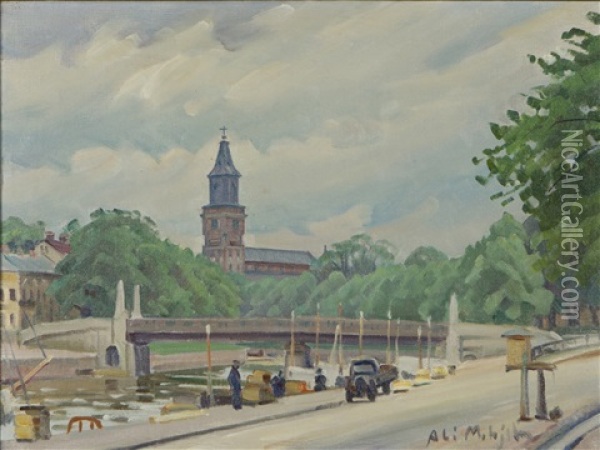 City Landscape Oil Painting - Alarik (Ali) Munsterhjelm