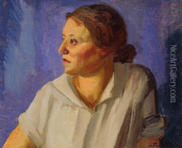 Gladys Carter (woman In White) Oil Painting - John Sloan
