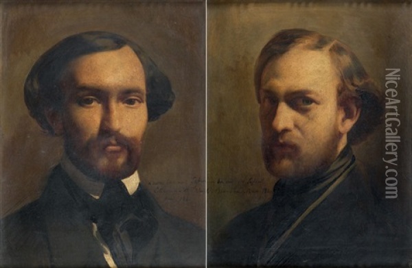 Portrait Du Compositeur Charles Gounod (+ Portrait D'homme; Pair) Oil Painting - Charles Octave Blanchard