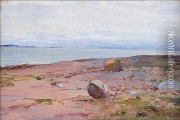 Rantamaisema Ahvenanmaalta - Standlandskap Fran Aland Oil Painting - Elin Danielson-Gambogi