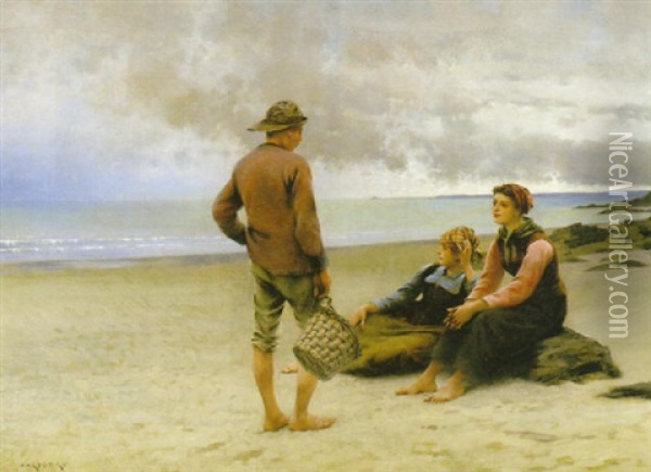 Vila Pa Stranden Oil Painting - August Vilhelm Nikolaus Hagborg