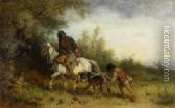 Zigeuner Mit Gestohlenem
 Kalb. Oil Painting - Adolf van der Venne