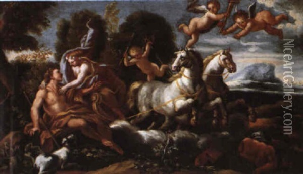 Diana And Endymion Oil Painting - Pietro (il Creatura) Bianchi