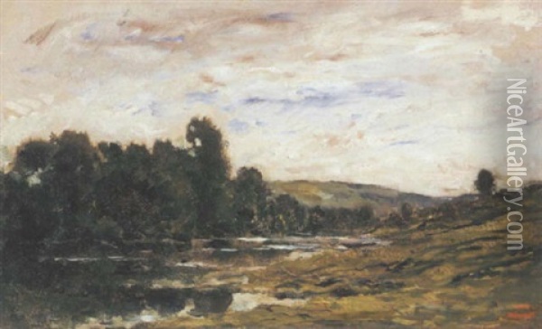 Le Bord De Riviere Oil Painting - Charles Francois Daubigny