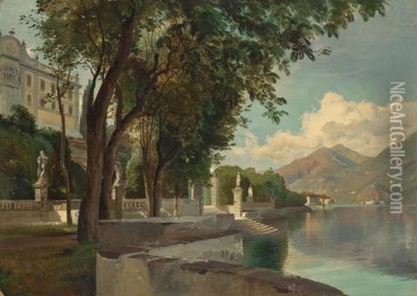 Die Villa Carlotta Am Comer See Oil Painting - Carl Maria Nicolaus Hummel