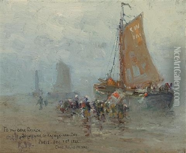Katwijk-aan-zee Oil Painting - Charles Rollo Peters
