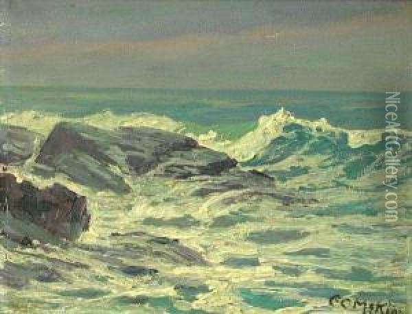 Off The Maine Coast Oil Painting - Charles C. Mckim